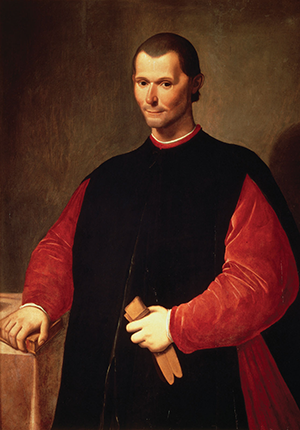 Oil painting of Niccolo Machiavelli by Santi di Tito